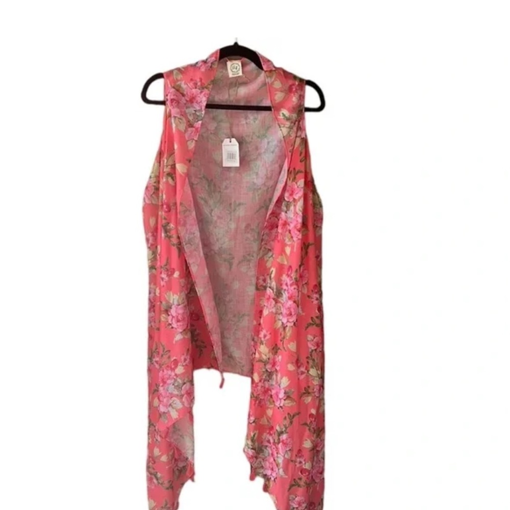 Grace and Emma Floral Pink Sleeveless Vest